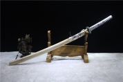 H123-新款特价高锰钢锋利版手工武士刀--银狐斩