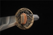 HY-364  黄铜仿古刀装-T10钢烧刃全手工磨打刀武士刀——对虾